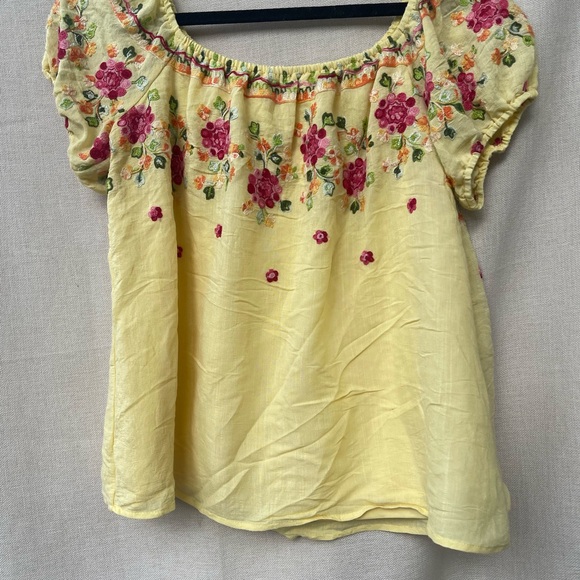 Embroidered yellow gypsy blouse - Picture 4 of 5